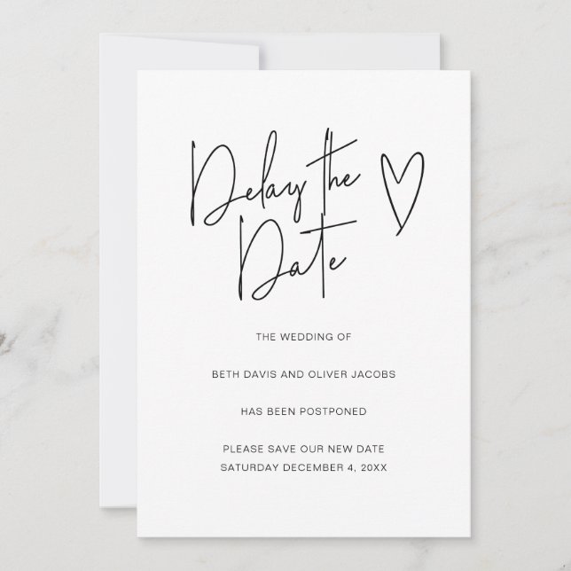 Changer la date Changement de plans Invitation sim (Devant)