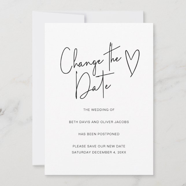 Changer la date Changement de plans Invitation sim (Devant)