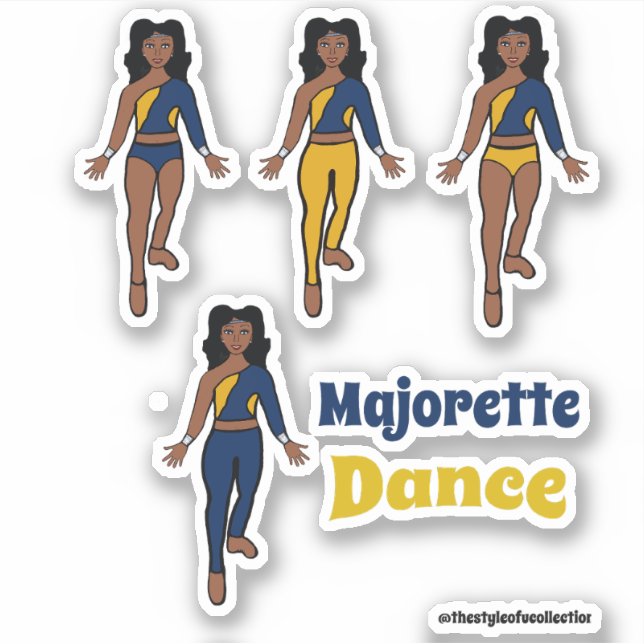 Changer rapidement Stickers Danseur Marine Jaune (Devant)
