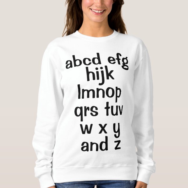 Chanson Alphabet ABC Sweatshirt féminine (Devant)
