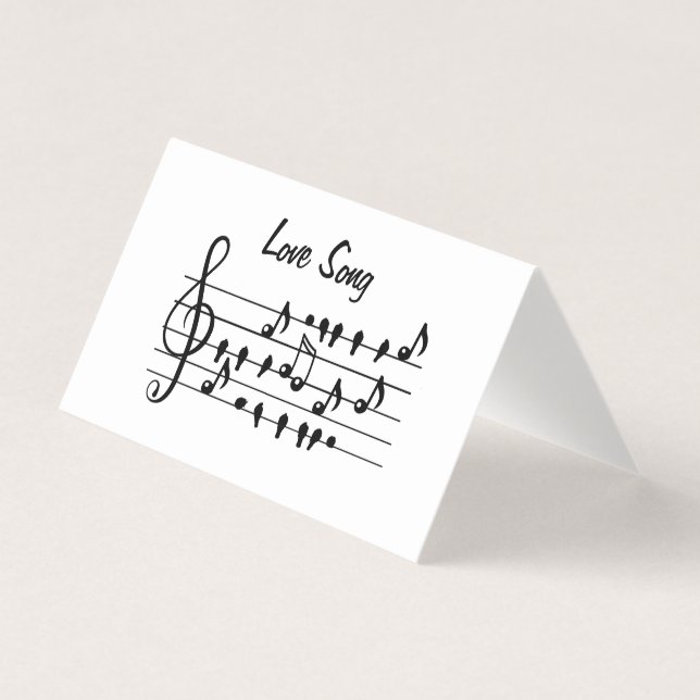 Chanson d'amour Oiseaux Notes Art Noir Blanc (Front)