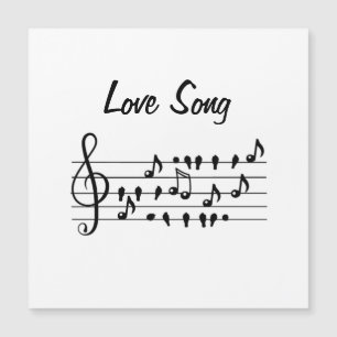 Chanson d'amour Oiseaux Notes Art Noir Blanc