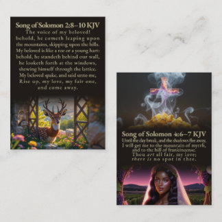 Chanson de Salomon 2:8-10 et 4:6-7 Boîte de carte 