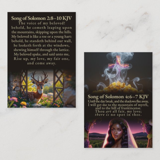Chanson de Salomon 2:8-10 et 4:6-7 Boîte de carte  (Devant / Derrière)
