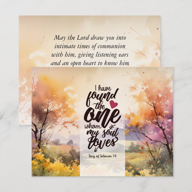 Chanson de Salomon 3:4 J'ai trouvé la Carte Bibliq (Devant / Derrière)