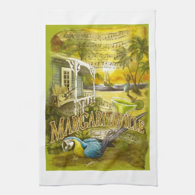Chanson et perroquet de margarita sur la serviette (Vertical)
