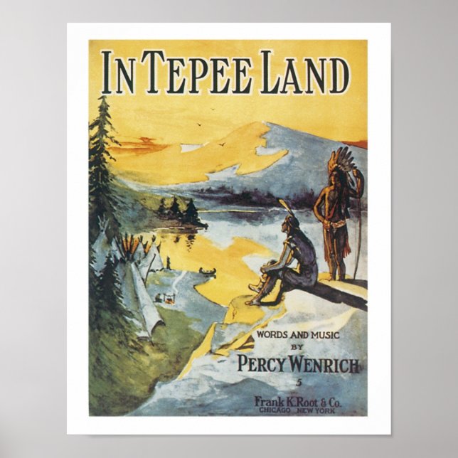 Chanson Sur Tepee Land Poster De L'Art Vintage (Devant)