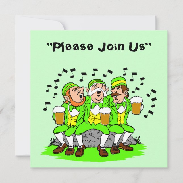 Chant avec Beer St. Patrick's Day Party Invitation (Devant)
