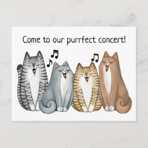 Chant Cat Quartet Concert Invitation Personnaliser