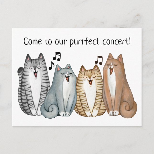 Chant Cat Quartet Concert Invitation Personnaliser (Devant)