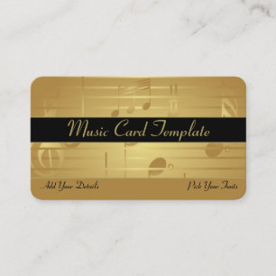 Chanter Cartes de visite Gold Music Notes