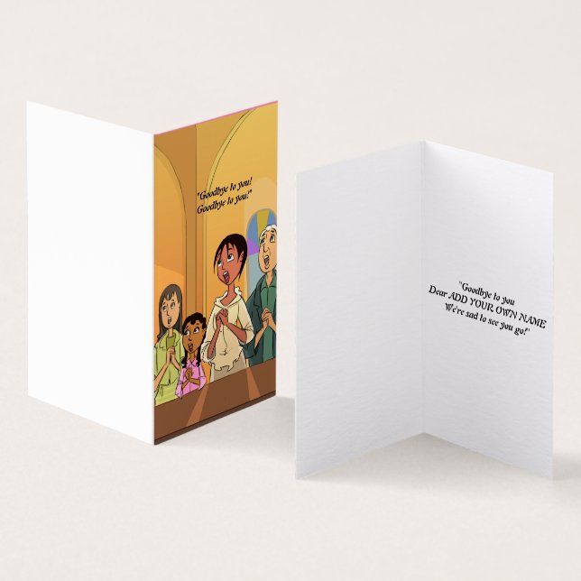 Chanter ensemble Adieu Customisé Carte de départ (Inside and Outside)