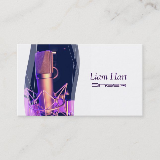 Chanteur professionnel, Chanteur, Carte de visite  (Devant)