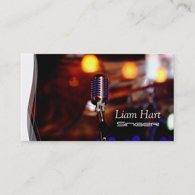 Chanteur Professionnel, Chanteur, Carte de Visite  (Devant)