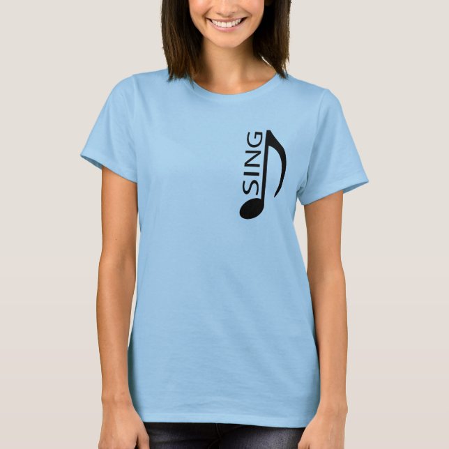 Chantez le T-shirt de note de musique (Devant)