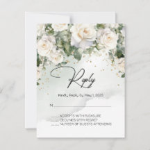 Chantilly Lace Roses mariage carte RSVP