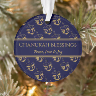 CHANUKAH BÉNÉFICIE D'OR Customisé Dreidel Blue