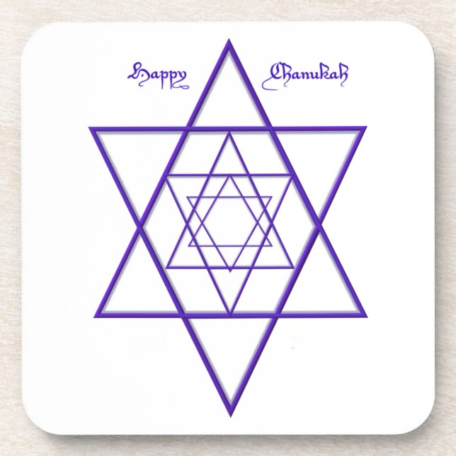 Chanukah / Hanoukka Dessous de verre bleu et blanc (Devant)
