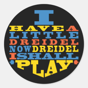 Chanukah/Hanoukka "Dreidel Play..." Stickers Round