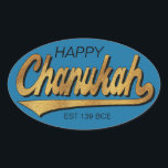 Chanukah/Hanoukka Retro Stickers OVAL<br><div class="desc">Chanukah/Hanoukka Retro Stickers OVAL. "Retro Happy Chanukah EST 139 BCE" Je l'épelle, Chanukah est l'une de mes fêtes préférées. Amusez-vous à utiliser ces autocollants comme toppers de gâteau, étiquettes cadeaux, fermeture de sacs de faveur, ou tout ce qui touche vos festivités! Personnalisez en supprimant, "Happy" et "Est 139 BCE" et...</div>