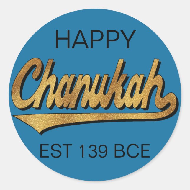 Chanukah/Hanoukka Retro Stickers Round (Devant)