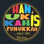 Chanukah/Hanoukka Stickers "HanukkahFunukka" Tour<br><div class="desc">Chanukah/Hanoukka Stickers "Hanoukka Is Funukkah" Tour. Amusez-vous à utiliser ces autocollants comme toppers de gâteau, étiquettes cadeaux, fermeture de sacs de faveur, ou tout ce qui touche vos festivités! Personnaliser en supprimant "... dit the Steins" et en ajoutant vos propres mots, en utilisant votre style de police préféré, taille et...</div>