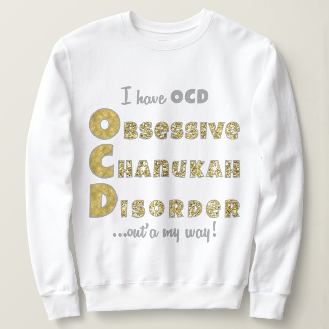 Chanukah Sweatshirt de repoussage pour femmes "OCh (Design devant)