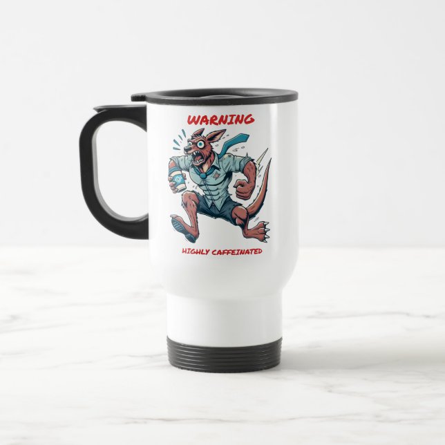 Chaos alimenté par la caféine - Mug de voyage (Gauche)