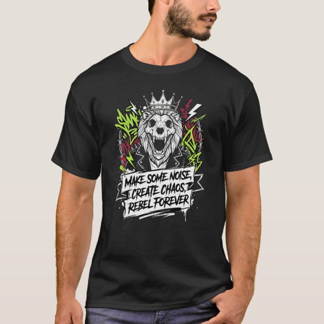 Chaos Rebel King Streetwear Graphic T-Shirt – Punk (Devant)