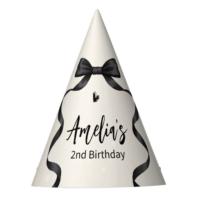 Chapeau Anniversaire Arc Noir Tout Âge  (Devant)