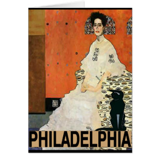 Chapeau blanc de chat noir de Philadelphie vintage