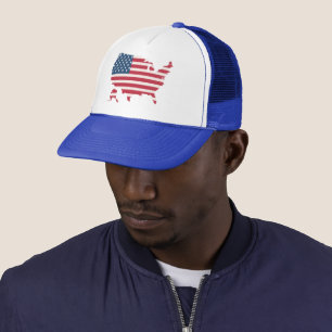Chapeau casquette patriotique avec carte des États