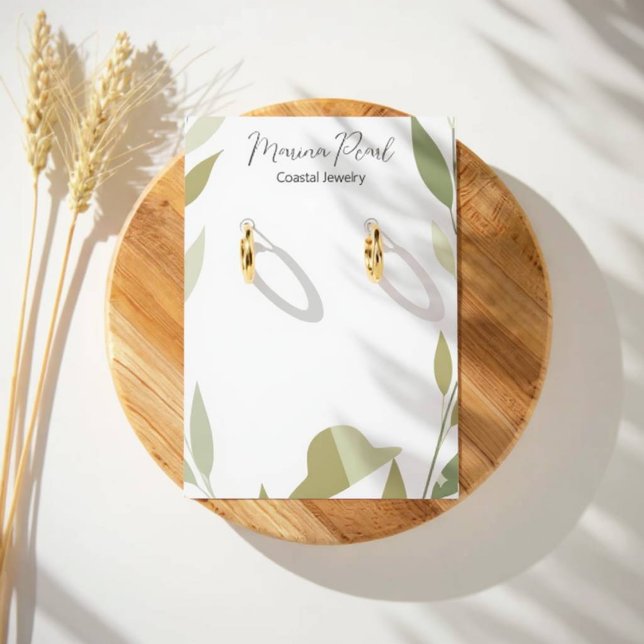 Chapeau Chic aux Feuillages Doux Dessin de Carte A (Hat Foliage Design)
