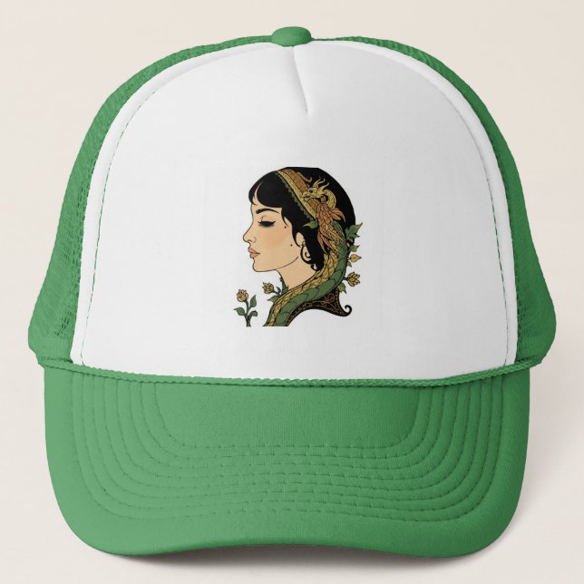 Chapeau Dame Cheveux de Dragon | Casquette d'Art F (Devant)