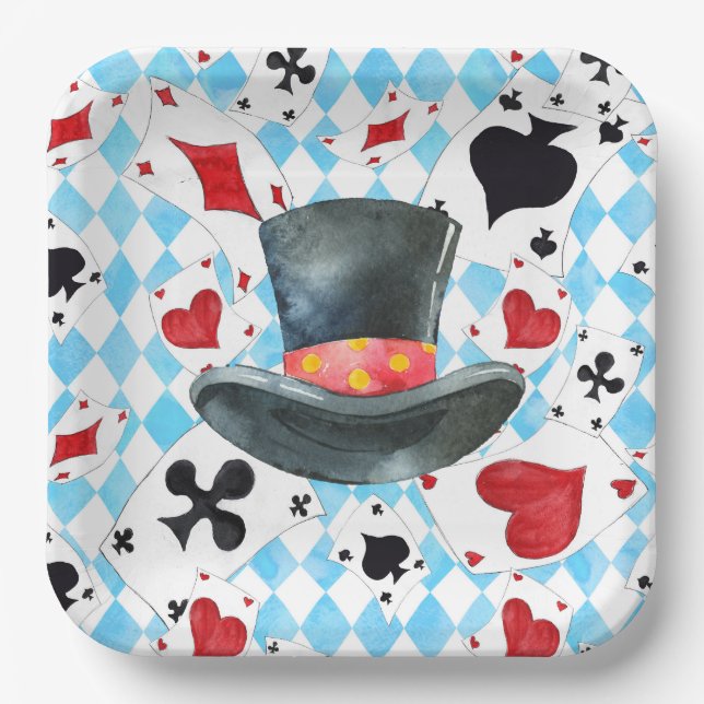 Chapeau de Chapelier Fou  Assiettes en Papier (Recto)