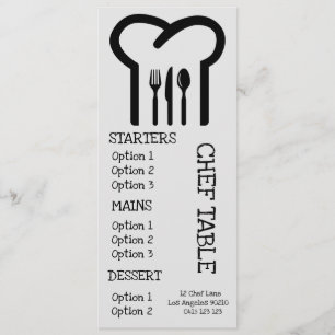 Chapeau de chef moderne tendance menu de restauran