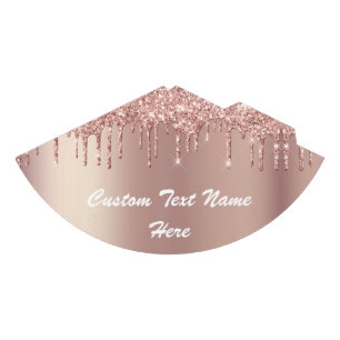Chapeau de fête à paillettes en or rose avec texte