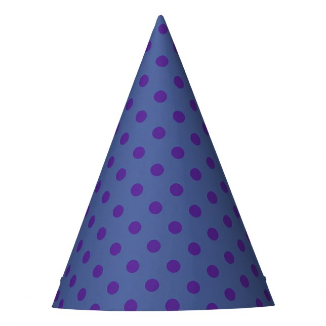 Chapeau de fête à pois bleu sur violet (Devant)