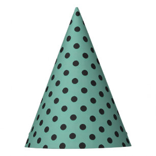 Chapeau de fête à pois noir et sarcelle