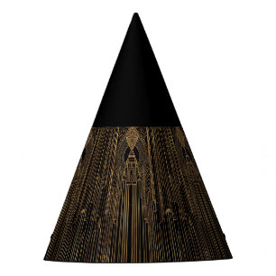 Chapeau de fête Art Déco noir et or