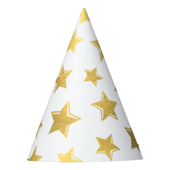 Chapeau de fête aux étoiles dorées brillantes (Devant)