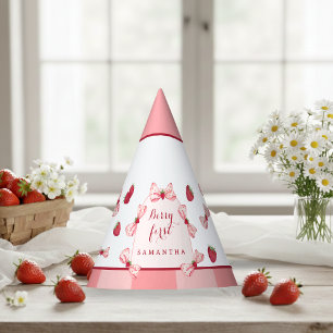 Chapeau de fête avec nœuds en vichy rouge pour le