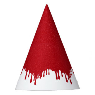Chapeau de fête blanc avec goutte rouge tomate per