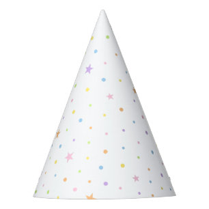 Chapeau de fête blanc confettis pastel