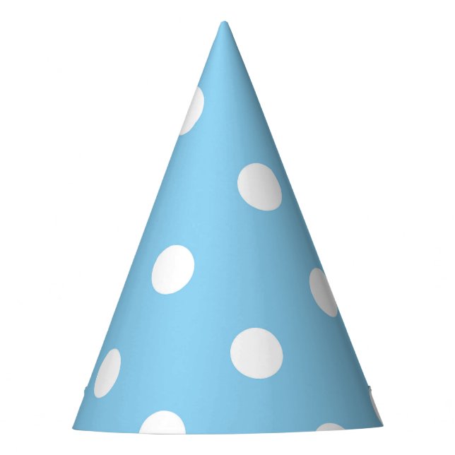 Chapeau de fête bleu à pois blancs (Devant)