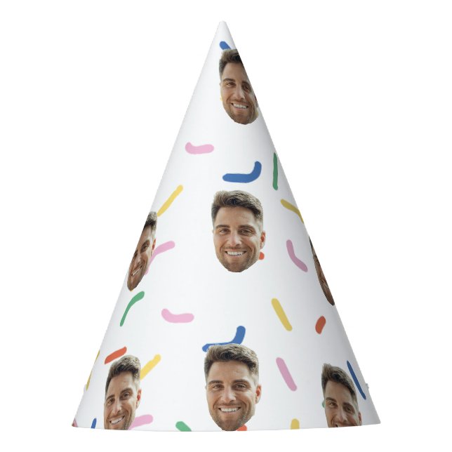 Chapeau de fête d'anniversaire à visage personnali (Devant)
