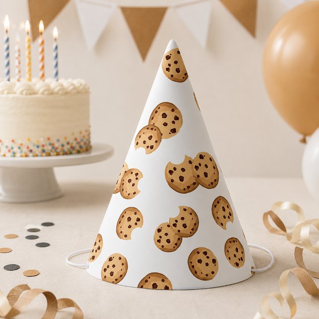 Chapeau de fête d'anniversaire Lait & Cookies – Pé (Cookie-themed party hat
)