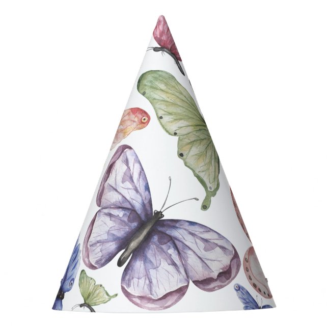Chapeau de fête d'anniversaire Papillon Violet (Devant)