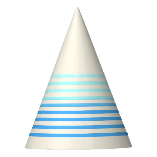 Chapeau de fête d'anniversaire rayé bleu (Devant)