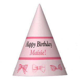 Chapeau de fête d'anniversaire rose personnalisabl